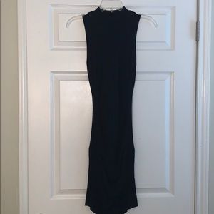 Black mock neck dress